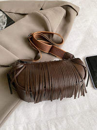 Thumbnail for PU Leather Fringe Studded Crossbody Bag