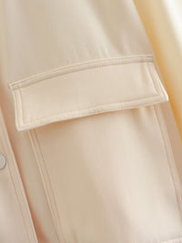 Thumbnail for Pocketed Snap Down Baseball Collar Jacket