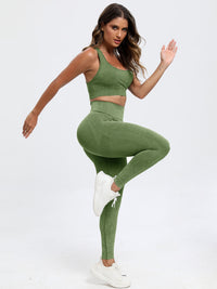 Thumbnail for Scoop Neck Wide Strap Top and Pants Active Set