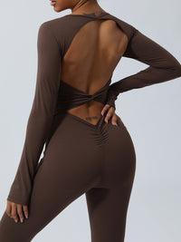 Thumbnail for Twisted Backless Long Sleeve Jumpsuit