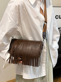 Thumbnail for PU Leather Fringe Studded Crossbody Bag