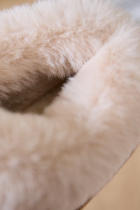 Thumbnail for Faux Fur Round Toe Platform Slippers