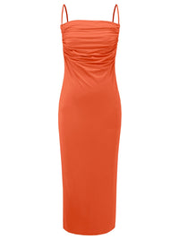 Thumbnail for Backless Cowl Neck Sleeveless Cami Dress