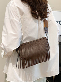 Thumbnail for PU Leather Fringe Studded Crossbody Bag