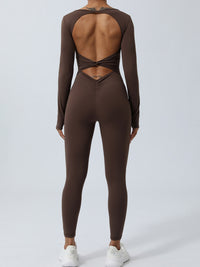 Thumbnail for Twisted Backless Long Sleeve Jumpsuit