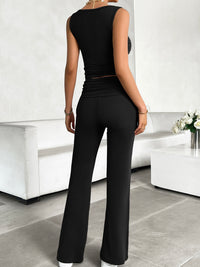 Thumbnail for Ribbed Round Neck Tank and Pants Set