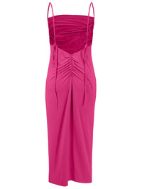 Thumbnail for Backless Cowl Neck Sleeveless Cami Dress