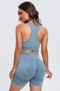 Thumbnail for 3 Piece Washed Square Neck Wide Strap Active Set