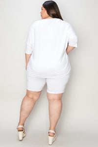 Thumbnail for Basic Bae Bamboo Full Size V-Neck Drop Shoulder T-Shirt and Shorts Set