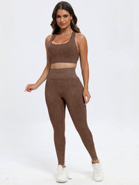 Thumbnail for Scoop Neck Wide Strap Top and Pants Active Set