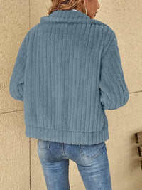 Thumbnail for Plush Zip Up Long Sleeve Jacket