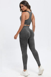Thumbnail for 3 Piece Washed Square Neck Wide Strap Active Set