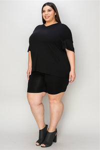 Thumbnail for Basic Bae Bamboo Full Size V-Neck Drop Shoulder T-Shirt and Shorts Set