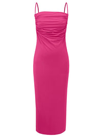 Thumbnail for Backless Cowl Neck Sleeveless Cami Dress