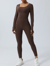 Thumbnail for Twisted Backless Long Sleeve Jumpsuit