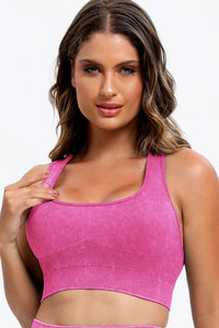 Thumbnail for 3 Piece Washed Square Neck Wide Strap Active Set