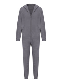 Thumbnail for Zip Up Long Sleeve Hoodie and Joggers Set