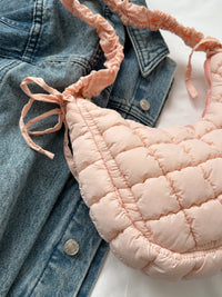 Thumbnail for Bubble Texture Ruched Strap Quilted Shoulder Bag
