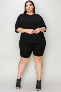 Thumbnail for Basic Bae Bamboo Full Size V-Neck Drop Shoulder T-Shirt and Shorts Set