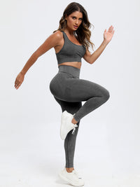 Thumbnail for Scoop Neck Wide Strap Top and Pants Active Set