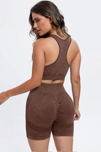Thumbnail for 3 Piece Washed Square Neck Wide Strap Active Set