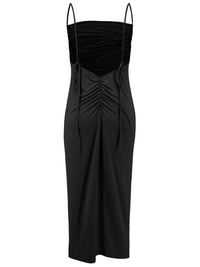 Thumbnail for Backless Cowl Neck Sleeveless Cami Dress