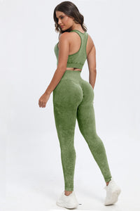 Thumbnail for 3 Piece Washed Square Neck Wide Strap Active Set