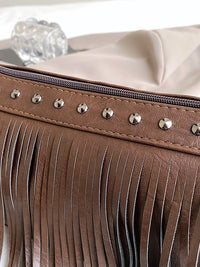 Thumbnail for PU Leather Fringe Studded Crossbody Bag