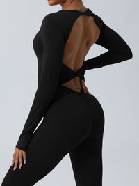 Thumbnail for Twisted Backless Long Sleeve Jumpsuit