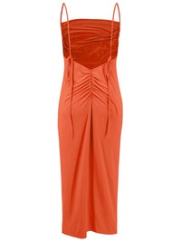 Thumbnail for Backless Cowl Neck Sleeveless Cami Dress