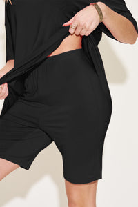Thumbnail for Basic Bae Bamboo Full Size V-Neck Drop Shoulder T-Shirt and Shorts Set