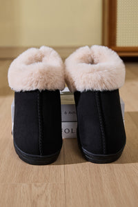 Thumbnail for Faux Fur Round Toe Platform Slippers