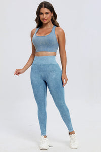 Thumbnail for 3 Piece Washed Square Neck Wide Strap Active Set