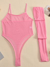 Thumbnail for Mesh Bodysuit With Stockings