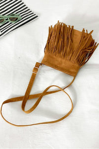 Thumbnail for PU Leather Crossbody Bag with Fringe