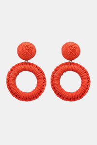 Thumbnail for Round Shape Raffia Grass Dangle Earrings