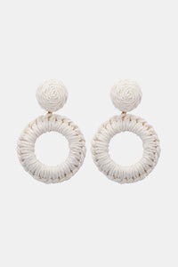 Thumbnail for Round Shape Raffia Grass Dangle Earrings
