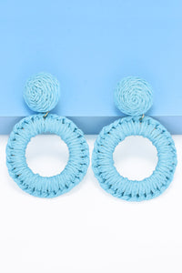 Thumbnail for Round Shape Raffia Grass Dangle Earrings