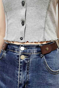 Thumbnail for PU Elastic Snap Closure Belt