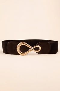 Thumbnail for Ribbed Alloy Buckle Elastic Belt