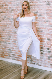 Thumbnail for Off-Shoulder Short Sleeve Split Dress