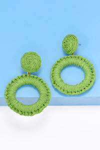 Thumbnail for Round Shape Raffia Grass Dangle Earrings
