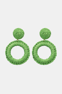 Thumbnail for Round Shape Raffia Grass Dangle Earrings