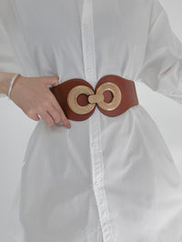 Thumbnail for Alloy Buckle Elastic PU Belt