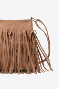 Thumbnail for PU Leather Crossbody Bag with Fringe
