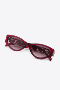 Thumbnail for Chain Detail Temple Cat Eye Sunglasses
