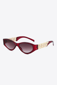 Thumbnail for Chain Detail Temple Cat Eye Sunglasses