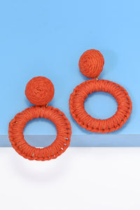 Thumbnail for Round Shape Raffia Grass Dangle Earrings
