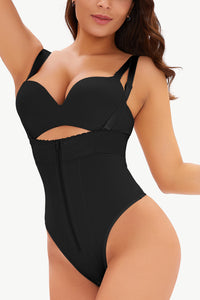 Thumbnail for Full Size Adjustable Strap Zip-Up Shaping Bodysuit