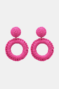 Thumbnail for Round Shape Raffia Grass Dangle Earrings